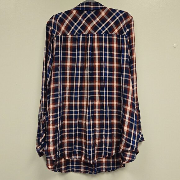 Torrid Womens 4X Milly Plaid Button-Front Shirt Long Sleeve 100% Rayon Multicolo - Picture 2 of 9